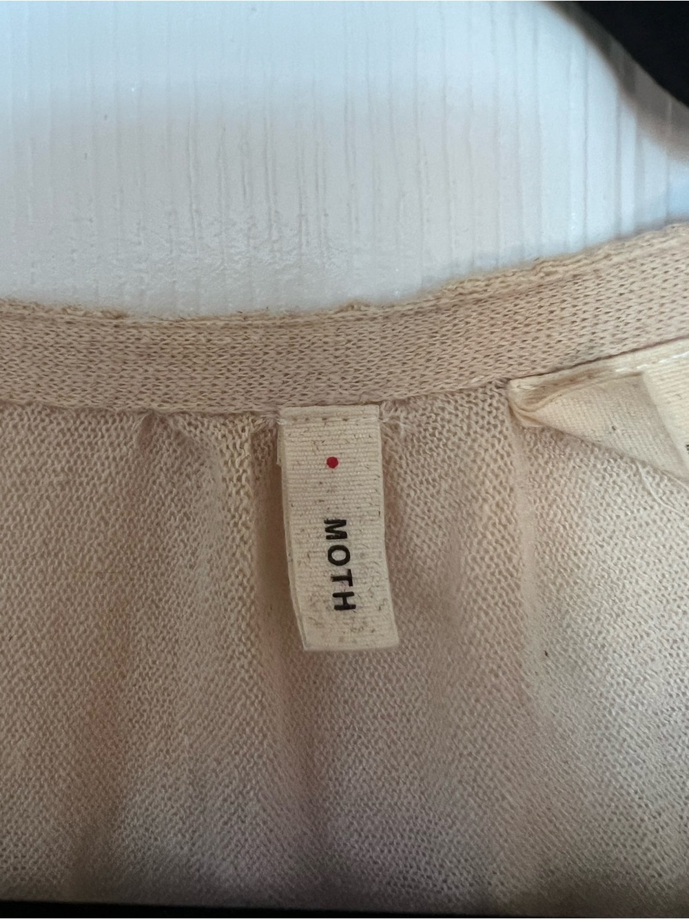 Anthropology Moth Women's Cream Tie-Front Lounge Top - Picture 2 of 4
